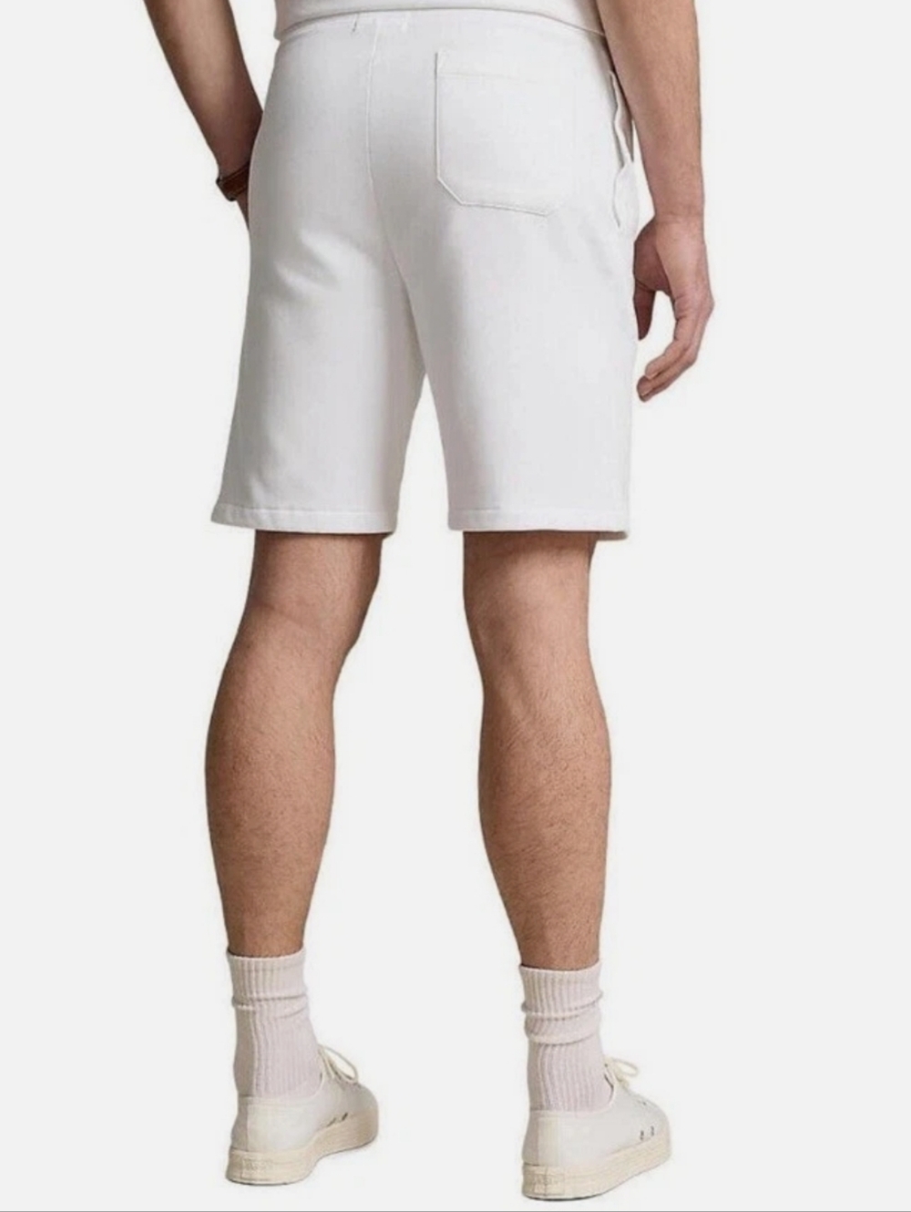 NWT Men's Polo by Ralph Lauren White Athletic Terry Shorts with Patch - Picture 6 of 6